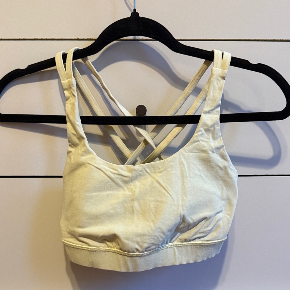 Butter Yellow Strappy Women's sports bra